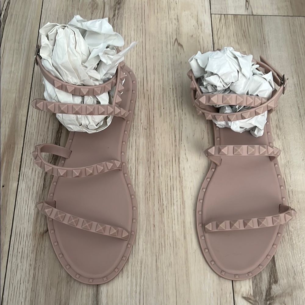 Olivia Miller Pink Studded Sandals